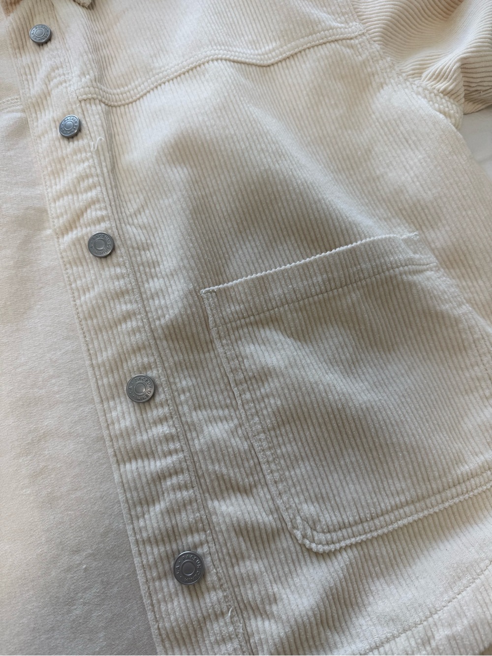 PacSun Cream Corduroy Oversized Jacket Shacket Medium M Neutral Beige - Picture 5 of 7